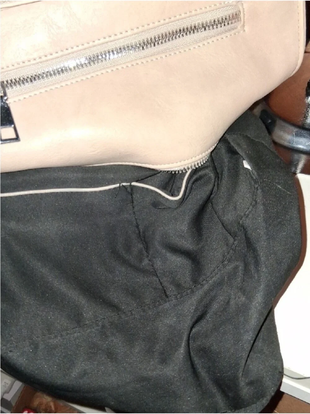 Women’s Leather Backpack Handbag in Light Beige